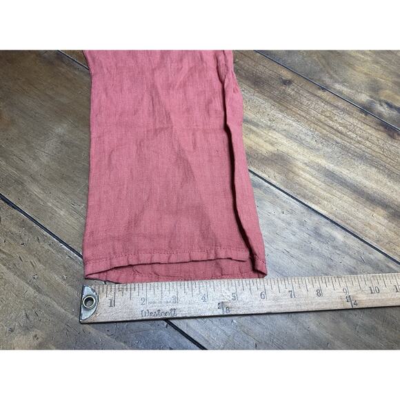 Flax Womens Pants Red 100% Linen Drawstring Casual Tapered Lightweight Size P - Picture 9 of 10